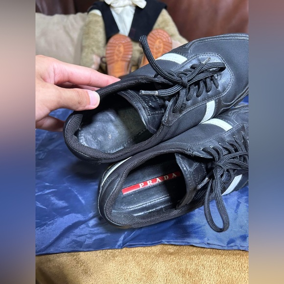 PRADA Leather Upper White Athletic Shoes for Women Sz 39 US 9 - Picture 5 of 12